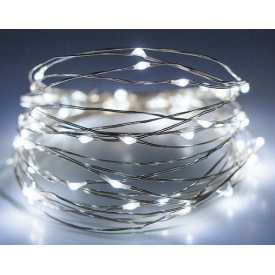 Світлодіодна гірлянда нитка Led Краплі роси на 100 світлодіодів 10 м на батарейках Біла