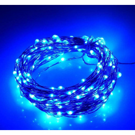 Гирлянда Hoz Роса на батарейках 100 LED 10 м Синий (1978-02)