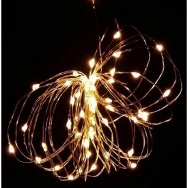 Світлодіодна гірлянда нитка Led Краплі роси на 50 світлодіодів 5 м Біла тепла