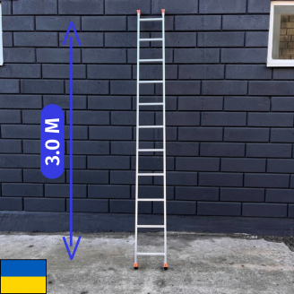Алюминиевая приставная лестница на одну секцию 11 ступеней Япрофи