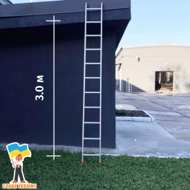 Односекционная лестница на 11 ступеней из алюминия Техпром