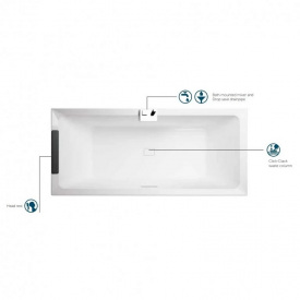 Ванна акрилова Novellini Divina 170х75 Standart з рамою та 2 панелями HPL Leafy White