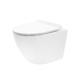 Унітаз підвісний Rea Carter безобідковий з мікроліфтом білий REA-C1400