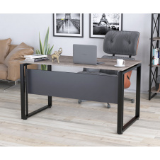 Письменный стол Loft-Design G-135-16 с царгой столешница 1350х700 мм дсп дуб-палена серый