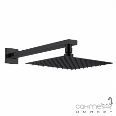 Квадратный верхний душ с кронштейном Volle Cascada R85 1586.180104 de la noche матовый черный Львів