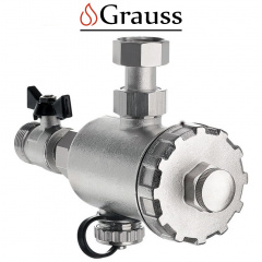 Фильтр магнитный для котла с краном, латунный 3/4", Grauss GR.1271 Чернігів
