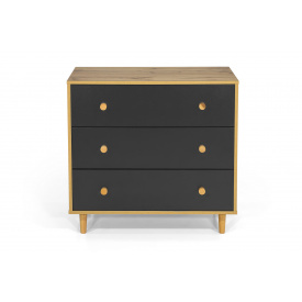 Комод UrbanOak-1 3ШУХ (Дуб Аппалачі + Антрацит, 80x39x77 см) IMI