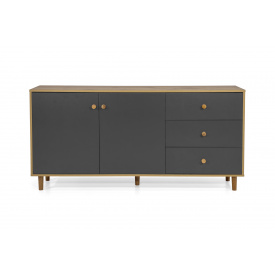 Комод UrbanOak-5 2ДВ 3ШУХ (Антрацит + Дуб Аппалачі, 159x39x77 см) IMI