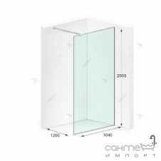 Душевая перегородка Liberta Roma 1040x2000 профиль хром/стекло с покрытием