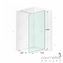 Душевая перегородка Liberta Roma 1040x2000 профиль хром/стекло с покрытием Черкассы