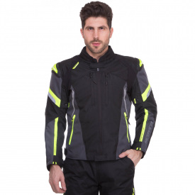 Мотокуртка с защитой SCOYCO JK142 3XL(52-54) Черный-салатовый