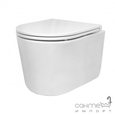 Безободковый подвесной унитаз с сидением softclose дюропласт Devit Style Vortex Flush 320150 белый