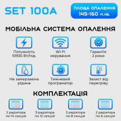 Розумна мобільна система опалення електрична ELECTRO SET 100А WI-FI 10930 Вт Нововолинськ