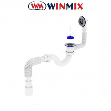 Сифон для ванной SV-01-A 1 1/2" прямоточный с выпуском и переливом, Winmix. Польша