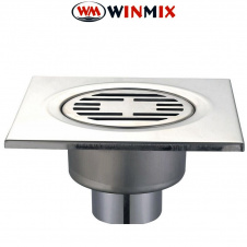Душевой трап из нержавеющей стали Drain-03-15x15-180 (прямой отвод) , Winmix. Польша