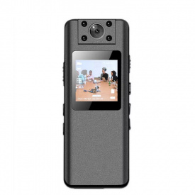 Мини камера - нагрудный видеорегистратор с поворотным объективом экраном и диктофоном Nectronix A22 Черный (100834)