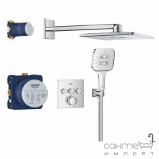 Душевая система скрытого монтажа с термостатом Grohe Grohtherm SmartControl Rainshower SmartActive 310 Cube 34864000 хром