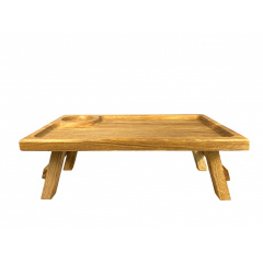 Деревянный поднос на ножках с местом для чашки или стакана, 40x24x14,5 см, дерево Черешня Каменское