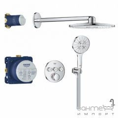 Душевая система скрытого монтажа с термостатом Grohe Grohtherm SmartControl Rainshower SmartActive 310 34863000 хром Київ