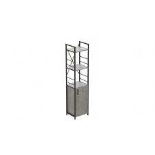 Етажерка 3/34 Ferrum-decor Серії Конект з тумбою 144x34x28 Чорний ДСП Бетон (FD1006)