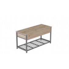 Банкетка з ящиком Ferrum-decor Дрейк 1 550x1000x400 метал Сірий ДСП Дуб Сан-Маріно 16 мм (DRE0016)