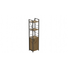 Етажерка 3/34 Ferrum-decor Серії Конект з тумбою 144x34x28 Чорний ДСП Дуб Артізан (FD1005)