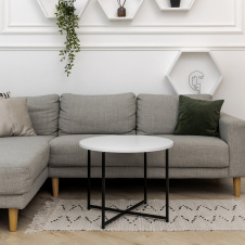 Журнальний стіл Adore Décor Модерн M Круглий 60х60х47 Чорний/Білий