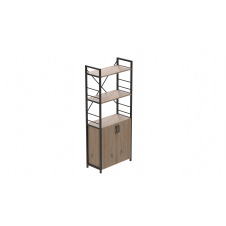 Етажерка 3/60 Ferrum-decor Серії Конект з тумбою 144x60x28 Чорний ДСП Дуб Сан-Маріно (FD1022)