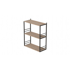 Книжкова полиця універсальна Ferrum-decor Стім 2 74x63x26 чорний ДСП Дуб Сан-Маріно 16мм (XK00038)