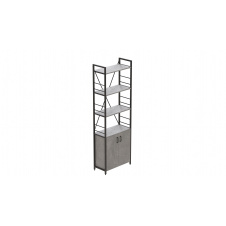 Етажерка 4/60 Ferrum-decor Серії Конект з тумбою 179x60x28 Чорний ДСП Бетон (FD1069)
