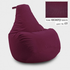 Безкаркасне крісло мішок груша Coolki XXL 90x130 Бордовий (Оксфорд 600D PU)