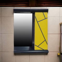 Пластиковое зеркало Chaos yellow grey 60 см Петрове