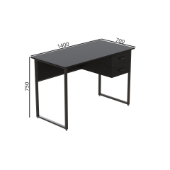 Комп'ютерний стіл Ferrum-decor Дакота 75x140x70 чорний ДСП Сосна Кембра 16мм Михайлівка