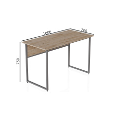 Комп'ютерний стіл Ferrum-decor Коді 75x100x70 сірий ДСП Дуб Сан-Маріно 16мм Обухів