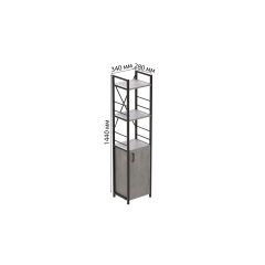 Етажерка 3/34 Ferrum-decor Серії Конект з тумбою 144x34x28 Чорний ДСП Бетон (FD1006) Ковель