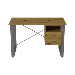Письмовий стіл із ящиками Ferrum-decor Оскар 750x1400x600 метал Сірий ДСП Дуб Артізан 16 мм (OSK0041) Васильків