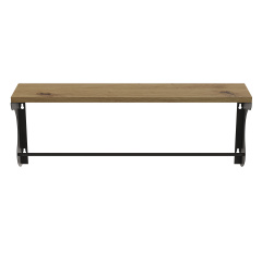Полиця настінна Ferrum-decor Юзібі 270x500x150 метал Чорний ДСП Дуб Артізан 16 мм (UZI0006) Кам'янець-Подільський
