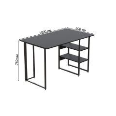 Комп'ютерний стіл Ferrum-decor Кевін 75x100x60 чорний ДСП Сосна Кембра 32мм Житомир