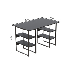 Комп'ютерний стіл Ferrum-decor Курт 75x140x70 чорний ДСП Сосна Кембра 16мм Павлоград