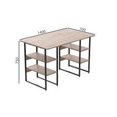 Комп'ютерний стіл Ferrum-decor Карен 75x140x70 чорний ДСП Дуб Сан-Маріно 16мм Львів