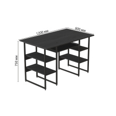 Комп'ютерний стіл Ferrum-decor Тім 75x120x60 чорний ДСП Сосна Кембра 16мм Бровари