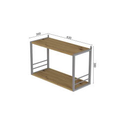 Книжкова полиця універсальна Ferrum-decor Стім 1 38x63x26 сірий ДСП Дуб Артізан 16мм (XK00033) Київ