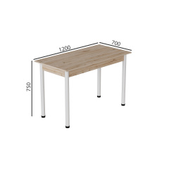 Стіл кухонний Ferrum-decor Беніта 75x120x70 Білий ДСП Дуб Артізан 16мм (BEN0034) Черкассы
