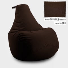 Безкаркасне крісло мішок груша Coolki L 65x85 Темно-коричневий (Оксфорд 600D PU) Новояворівськ