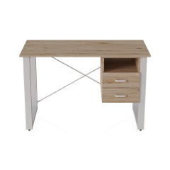 Письмовий стіл із ящиками Ferrum-decor Оскар 750x1400x600 метал Білий ДСП Дуб Сан-Маріно 16 мм (OSK0030) Червоноград
