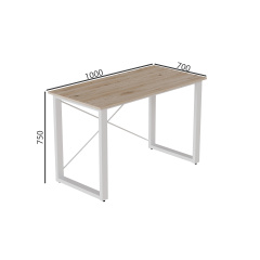 Письмовий стіл Ferrum-decor Драйв 750x1000x700 Білий метал ДСП Дуб Сан-Маріно 16 мм (DRA079) Івано-Франківськ