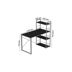 Письмовий стіл Ferrum-decor Конект з етажеркою 75x120x60 Сосна Кембра (XK00198) Лубны