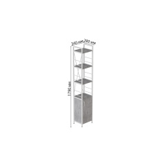 Етажерка 4/34 Ferrum-decor Серії Конект із тумбою 179x34x28 Білий ДСП Бетон (FD1055) Хмельницкий