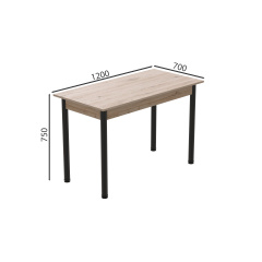 Стіл кухонний Ferrum-decor Беніта 75x120x70 Чорний ДСП Дуб Сан-Маріно 16мм (BEN0009) Володарськ-Волинський
