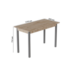 Стіл кухонний Ferrum-decor Маріо 75x120x80 Сірий ДСП Дуб Сан-Маріно 16мм (MAR0058) Василівка